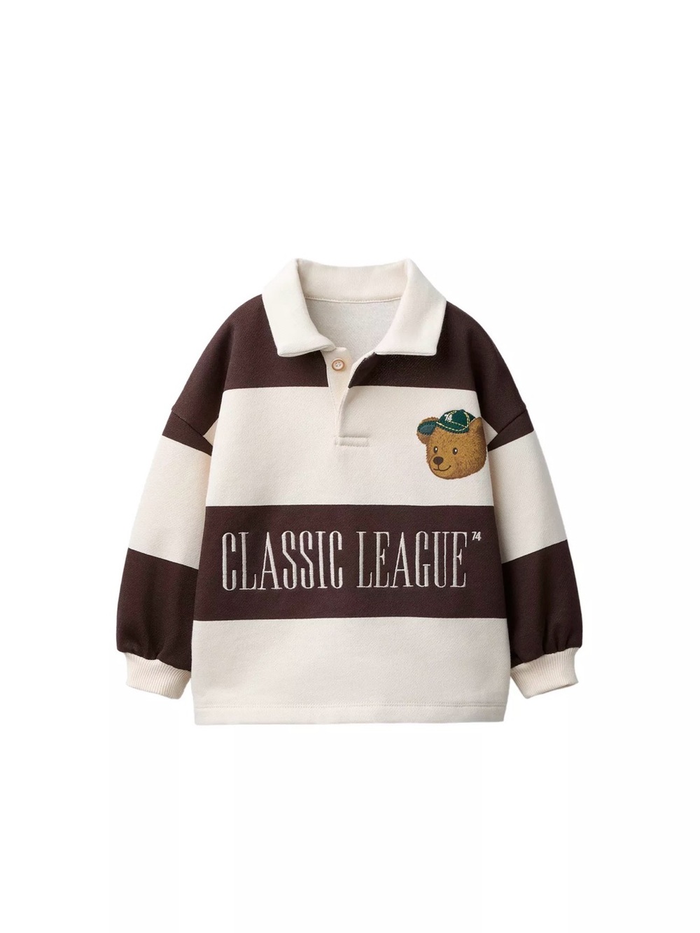 Zara STRIPED POLO SHIRT WITH EMBROIDERED BEAR